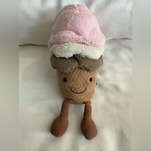 Jellycat Neapolitan ice cream cone stuffie plushie plush toy RARE